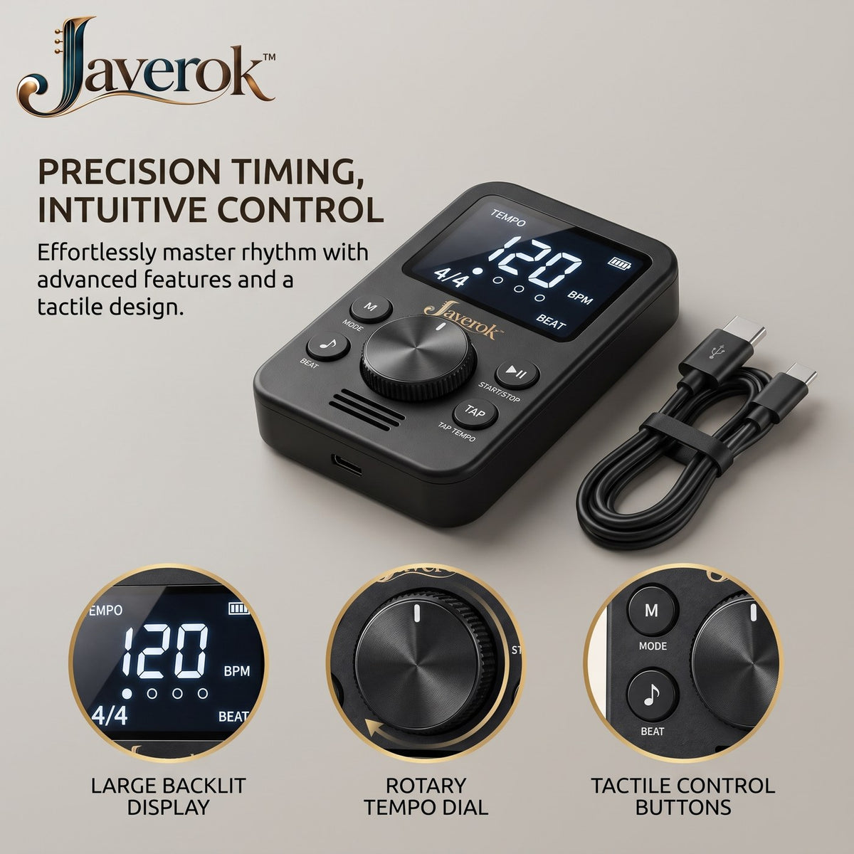 Javerok Javerok™ TempoPulse Electronic Metronome image 5